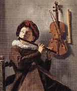 LEYSTER, Judith, Young Flute Player g